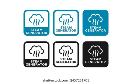 Steam generator badge logo. Suitable for, business, industry and cleaning device symbol