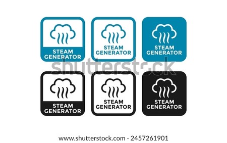 Steam generator badge logo. Suitable for, business, industry and cleaning device symbol
