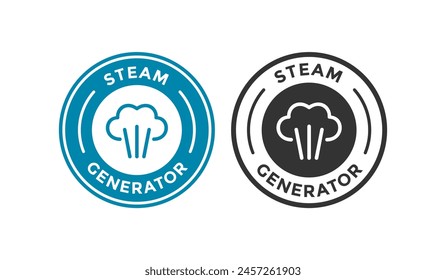 Steam generator circle badge logo. Suitable for, business, industry and cleaning device symbol