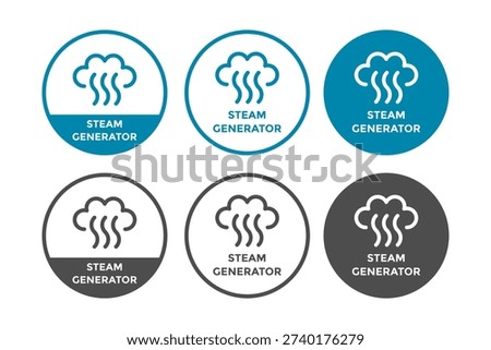 Steam generator icon set. Vector illustration of hot vapor and cloud symbols for irons, cooking appliances, heaters, or cleaning machine interfaces.
