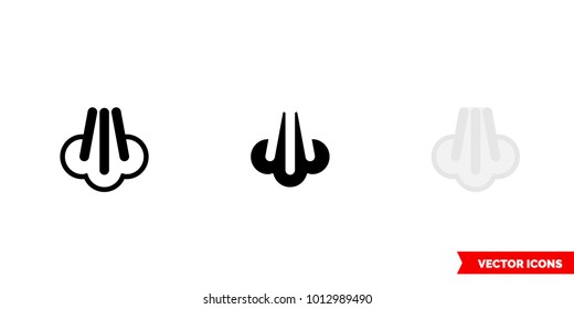 Steam icon of 3 types: color, black and white, outline. Isolated vector sign symbol.