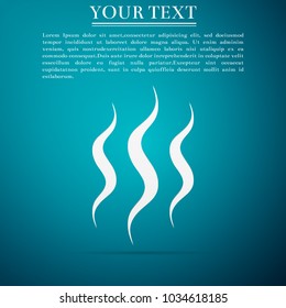 Steam icon isolated on blue background. Flat design. Vector Illustration