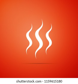 Steam icon isolated on orange background. Flat design. Vector Illustration
