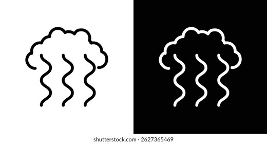 Esquema del icono de vapor. estilo lineal para App
