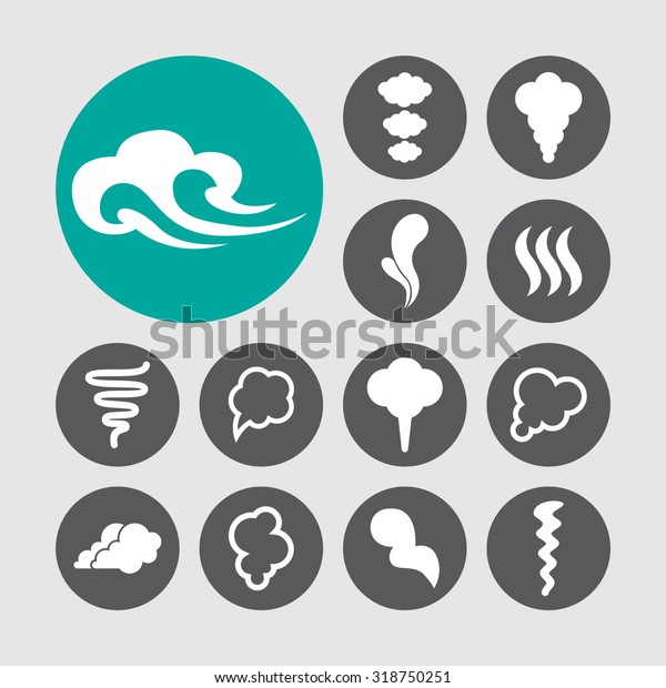 Steam Icon Set Stock Vector Royalty Free