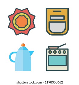 steam icon set. vector set about oven, heat and kettle icons set.