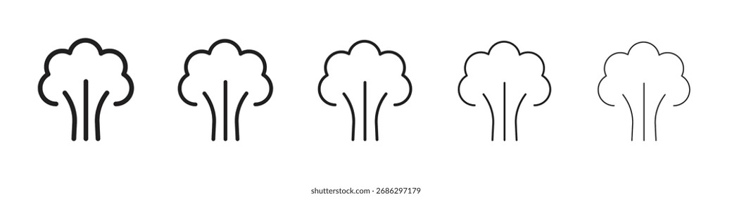 Ícone de vapor conjunto de vetor simples. Ilustração gráfica