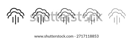 Steam icon symbol in thin line, Black outline and stroke style