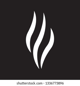 Steam icon vector isolated on black background. White steam icon for design template, smell sign, wave logo and smoke symbol. Creative abstract concept, vector illustration
