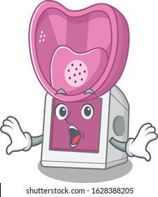 Steam inhaler cartoon character design on a surprised gesture