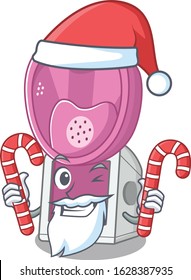 Steam inhaler Cartoon character in Santa costume with candy