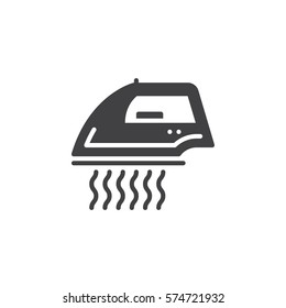 Steam iron for clothes icon vector, filled flat sign, solid pictogram isolated on white. Symbol, logo illustration