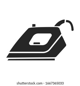 Steam iron for home clothes vector Black icon.Black illustration of laundry appliance and hot steam iron.