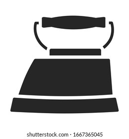 Steam iron for home clothes vector Black icon.Black illustration of laundry appliance and hot steam iron.