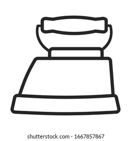 Steam iron for home clothes vector Outline icon.Outline illustration of laundry appliance and hot steam iron.