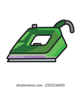 Steam iron for home clothes vector cartoon icon.Color illustration of laundry appliance and hot steam iron.