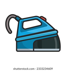 Steam iron for home clothes vector cartoon icon.Color illustration of laundry appliance and hot steam iron.