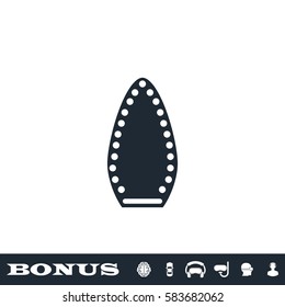 Steam iron icon flat. Black pictogram on white background. Vector illustration symbol and bonus button
