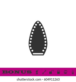 Steam iron icon flat. Black pictogram on white background. Vector illustration symbol and bonus button