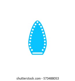 Steam iron icon flat. Blue pictogram on white background. Vector illustration symbol