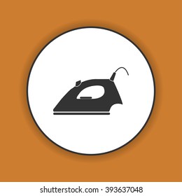 Steam iron icon. Flat design style EPS