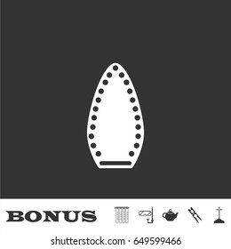 Steam iron icon flat. White pictogram on black background. Vector illustration symbol and bonus icons