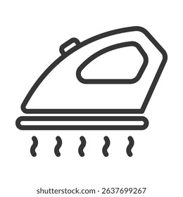 Steam Iron Icon Lineal Style Vector Illustration