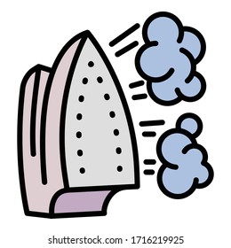 Icono de hierro a vapor. Icono de vector de hierro de contorno para diseño web aislado en fondo blanco