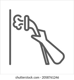 Steam Iron Laundry and Dry Clean Simple Icon Vector