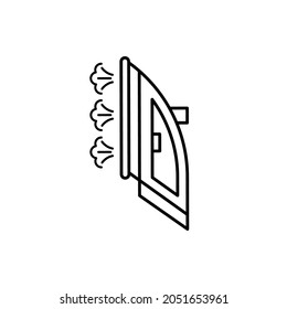 Steam iron line icon on white. Stock vector sign