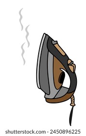 steam iron on a white background