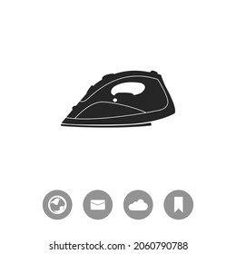 Icono negro simple vectorial de hierro a vapor