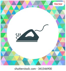 Steam iron vector icon.
