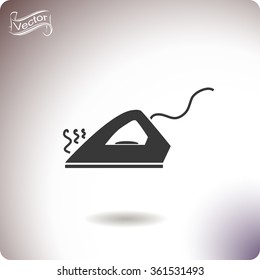 Steam iron vector icon.