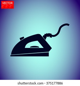 Steam iron vector icon.