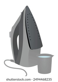 Steam iron- vertical. vector illustration