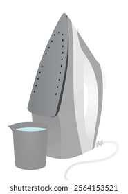 Steam iron- vertical. vector illustration