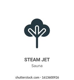 Steam jet glyph icon vector on white background. Flat vector steam jet icon symbol sign from modern sauna collection for mobile concept and web apps design.