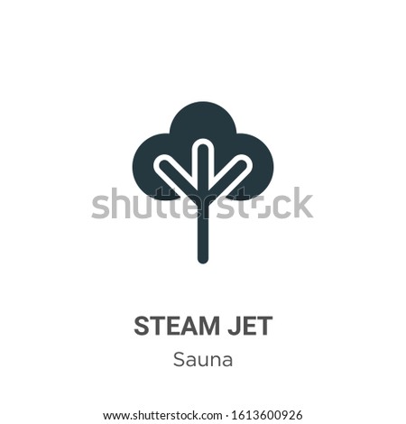 Steam jet glyph icon vector on white background. Flat vector steam jet icon symbol sign from modern sauna collection for mobile concept and web apps design.