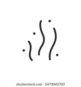 Steam, linear style icon. Odor. Vapor and heat. Editable stroke width