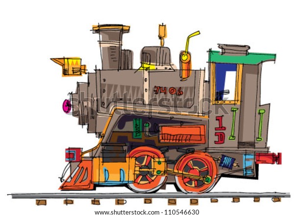 Steam Locomotive Cartoon Stock Vector (Royalty Free) 110546630