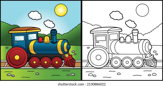 Steam Locomotive Coloring Page