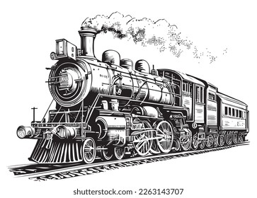 Steam Locomotive hand drawn