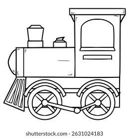 Steam locomotive illustration hand drawn outline vector