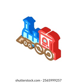 steam locomotive industry isometric icon vector. steam locomotive industry sign. isolated symbol illustration