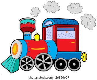 Steam Locomotive On White Background Vector Stock Vector (Royalty Free ...