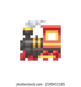 Steam Locomotive Pixel Art Style Icon Stock Vector (Royalty Free ...