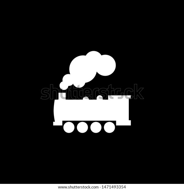 steam locomotive train icon on black stock vector royalty free 1471493354