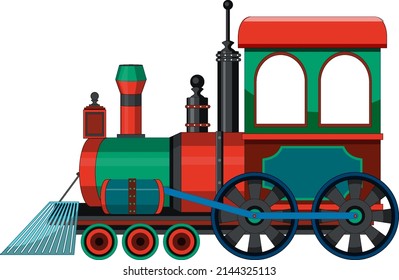 Steam locomotive train vintage style illustration