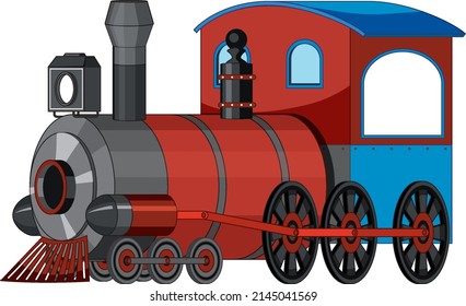 Steam locomotive train vintage style illustration